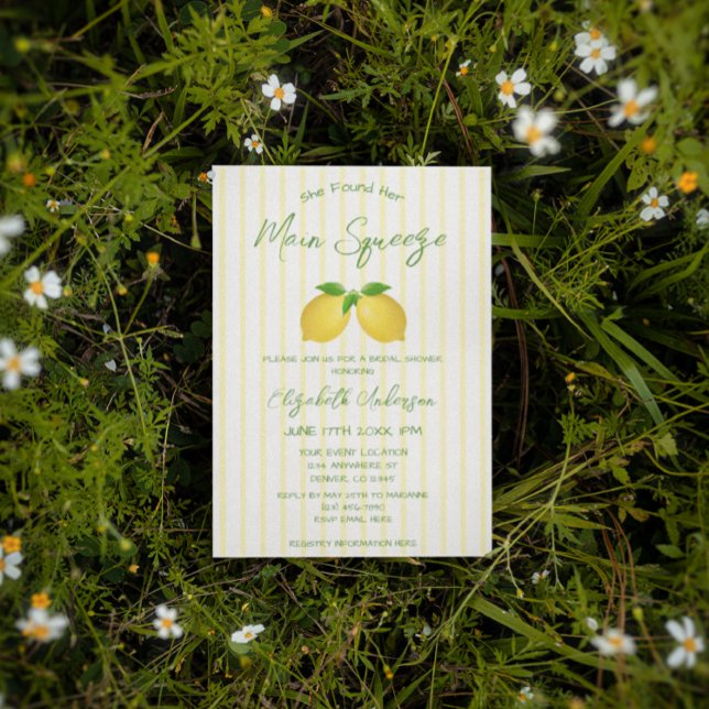 Invitation Fête des mariées principale de citron de taille (Créateur téléchargé)