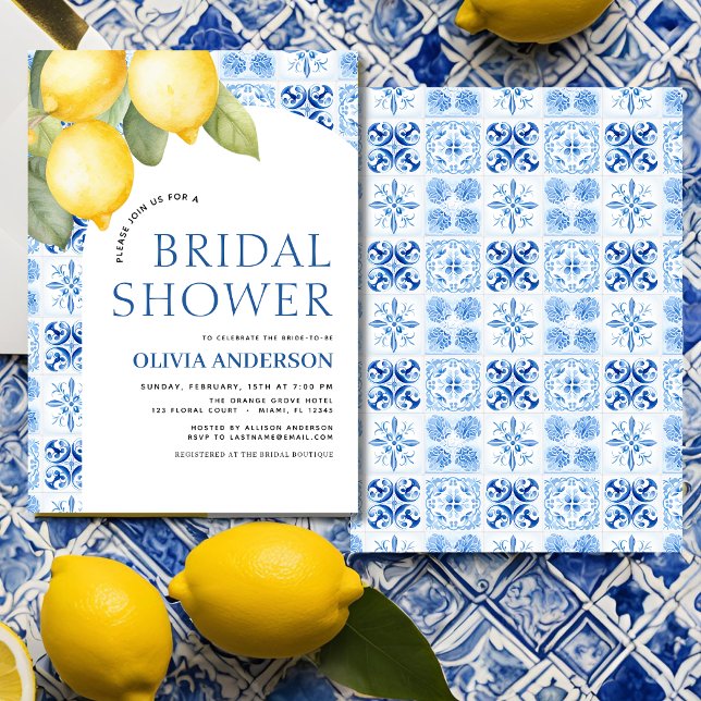 Invitation Fête des mariées principale de citron d'été (Créateur téléchargé)