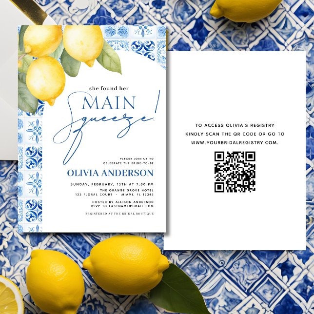 Invitation Fête des mariées principale de la taille du citron (Créateur téléchargé)