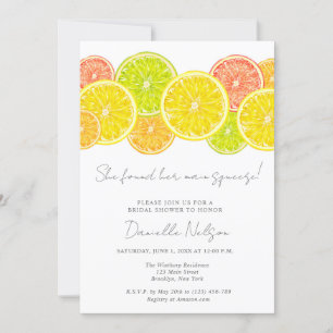 Invitation Fête des mariées principale des agrumes