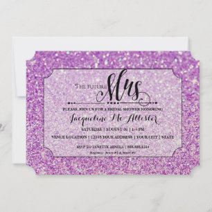 Invitation Fête des mariées Purple Parties scintillant Futur 