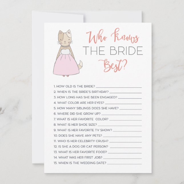 Invitation Fête des mariées qui connaît la mariée meilleure c (Devant)