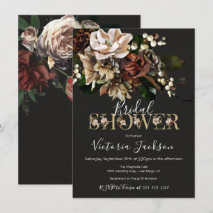Invitation Fête des mariées Rembrandt Floral Dark & Moody