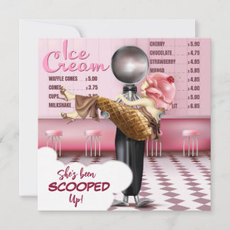 Invitation Fête des mariées rétro crème glacée Parlante rache