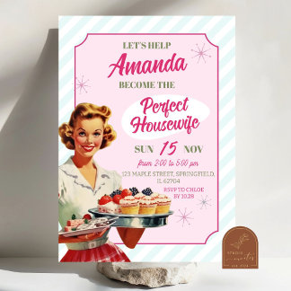 Invitation Fête des mariées Retro Perfect Housewoman 50's