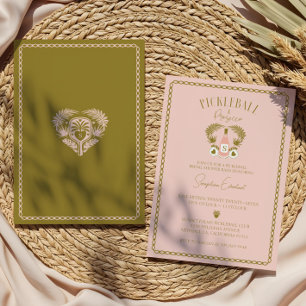 Invitation Fête des mariées Retro Tropical Pickleball & Prose