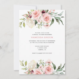 Invitation Fête des mariées romantique Roses Roses Roses Rose