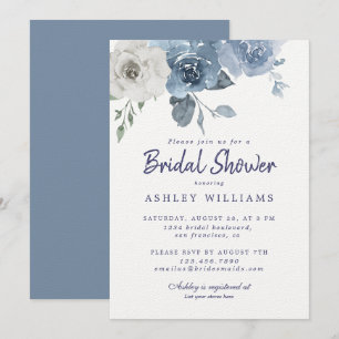 Invitation Fête des mariées Rose chic Dusty Blue Ivory