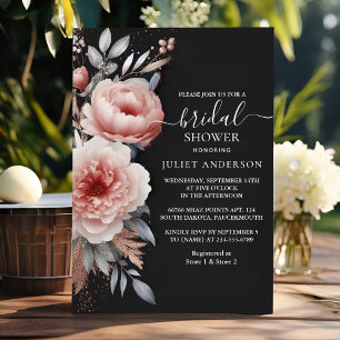 Invitation Fête des mariées Rose Dusty de Soie rose Boho Peon