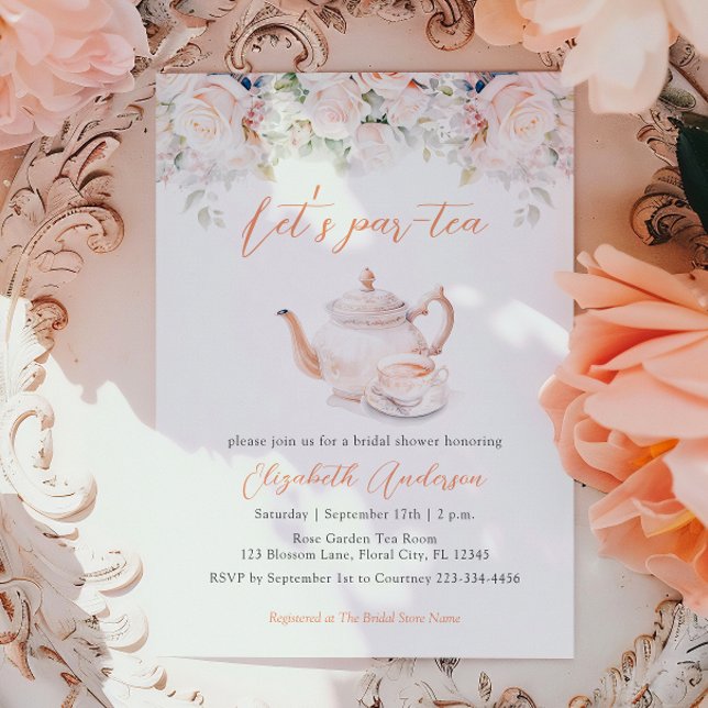 Invitation Fête des mariées rose Garden Tea Party (Créateur téléchargé)