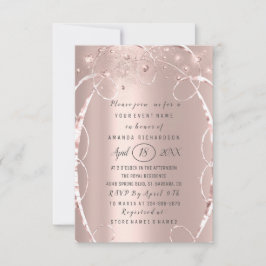 Invitation Fête des mariées Rose Gold Confetti Sweet 16e