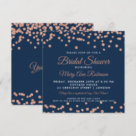 Invitation Fête des mariées Rose Gold Faux Parties scintillan