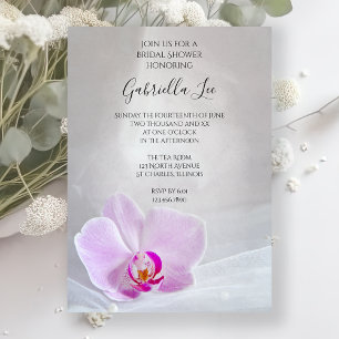 Invitation Fête des mariées rose orchidée et voile blanc