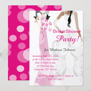 Invitation Fête des mariées rose pâle