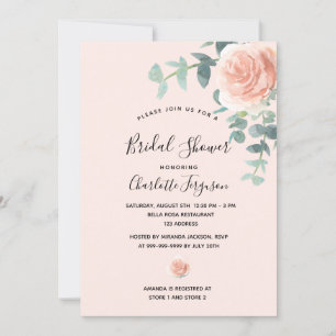 Invitation Fête des mariées rose rose rose rose rose rose ver