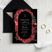 Fête des mariées rouge florale noire