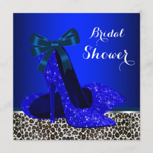 Invitation Fête des mariées royale bleue