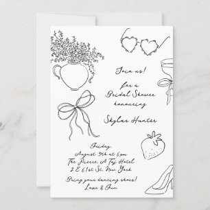 Invitation Fête des mariées RSVP Retro Retro Boho