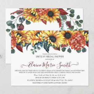 Invitation Fête des mariées Russe Bourgogne Sunflower Drive T
