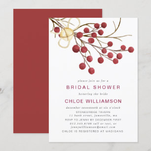 Invitation Fête des mariées Russe Red Fire Berries