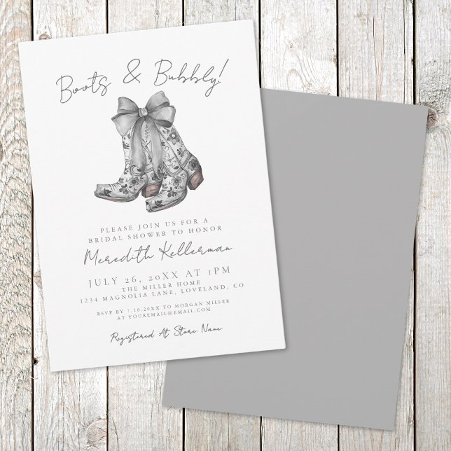 Invitation Fête des mariées rustique du pays de Bow (Rustic Bow Country Bridal Shower Invitation)