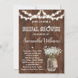 Invitation Fête des mariées rustique Wedding shower occidenta