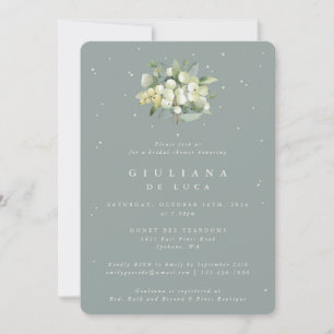 Invitation Fête des mariées Seafoam Green Snowberry+Eucalyptu