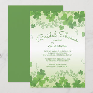 Invitation Fête des mariées Shamrock irlandaise moderne