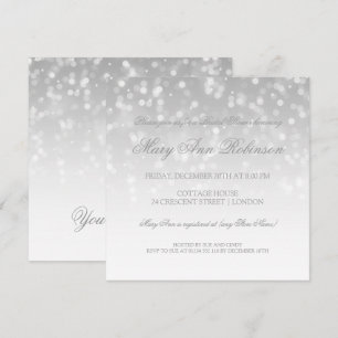 Invitation Fête des mariées Silver Bokeh Éclairage