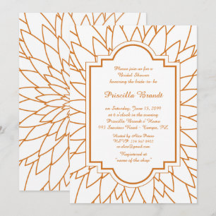Invitation Fête des mariées, style Dahlia de Monet, blanc