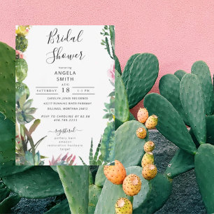 Invitation Fête des mariées Succulente Cactus