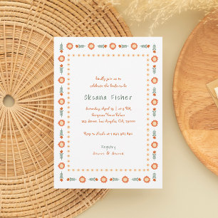 Invitation Fête des mariées Super de cadre Whimsy Boho manusc