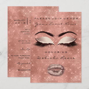 Invitation Fête des mariées Sweet 16e Rose Gold Parties scint