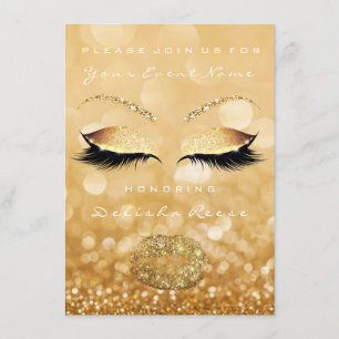 Invitation Fête des mariées Sweet 16th Gold Sparkly Parties s