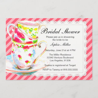 Invitation Fête des mariées Tea Party