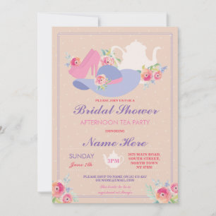 Invitation Fête des mariées Teapot Casquette Chaussures Bache