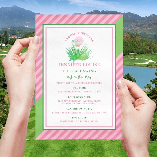 INVITATION FÊTE DES MARIÉES THÉMATIQUE GOLF (Créateur téléchargé)