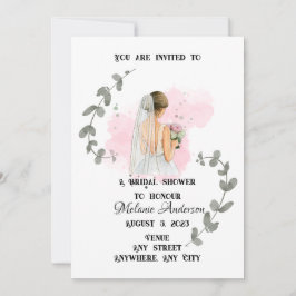 Invitation FÊTE DES MARIÉES, thème de la mariée romantique