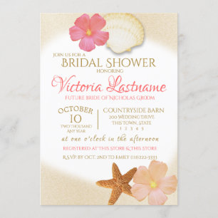 Invitation Fête des mariées Tropical Golden Sands