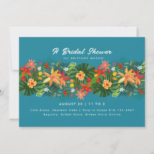 Invitation Fête des mariées tropicale de palmier floral