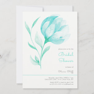 Invitation Fête des mariées turquoise Peonies