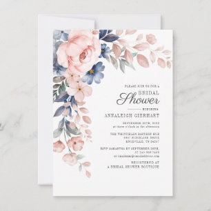 Invitation Fête des mariées végétale rose