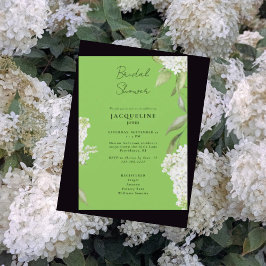 Invitation Fête des mariées verte Hydrangea Blanc