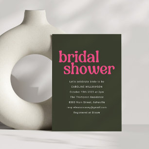 Invitation Fête des mariées verte Super rétro