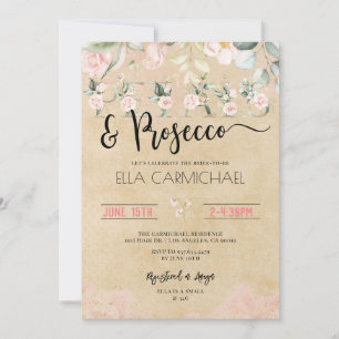 Invitation Fête des mariées Vin Petals Prosecco