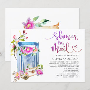 Invitation Fête des mariées virtuelle aquarelle par courrier