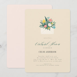 Invitation Fête des mariées virtuelle de l'enveloppe florale