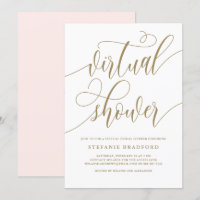 Fête des mariées virtuelle Gold Pretty Script