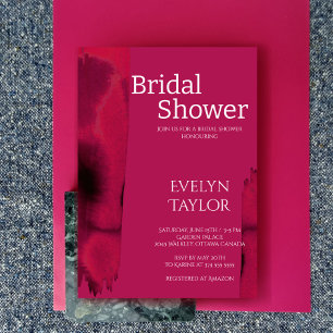 Invitation Fête des mariées Viva Magenta moderne et minimale