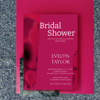 Invitation Fête des mariées Viva Magenta moderne et minimale